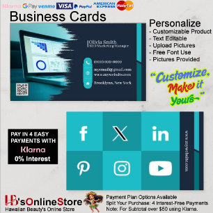 Social Media Business Cards 7 Pack of 100