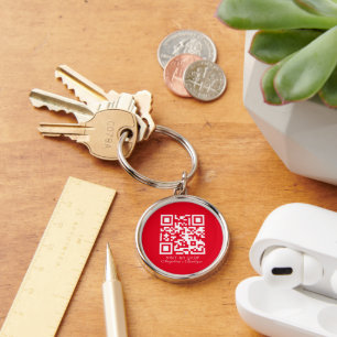 Social Media Business Logo QR Code Boutique  Key Ring