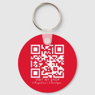 Social Media Business Logo QR Code Boutique Key Ring