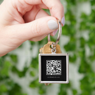 Social Media Business Logo QR Code Key Ring