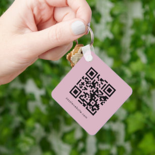 Social Media Business Logo QR Code Monogrammed Key Ring