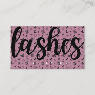 Social Media Butterfly Lashes Nails Business Card