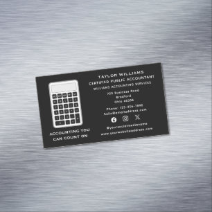 Social Media Calculator Accountant Money Acutuary Magnetic Business Card
