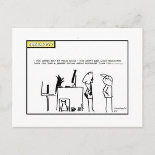 social media cartoon postcard