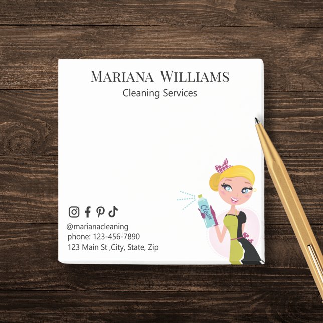  social media cleaning services small business fun post-it notes (Creator Uploaded)
