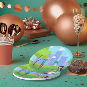 Social Media Communication in City Park Paper Plate