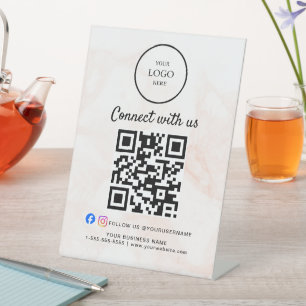 social media connect with us instagram facebook pedestal sign