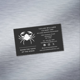 Social Media Crab Seafood Coastal Ocean Resturant Magnetic Business Card