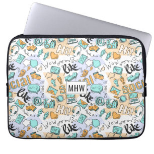 Social Media custom monogram laptop sleeves