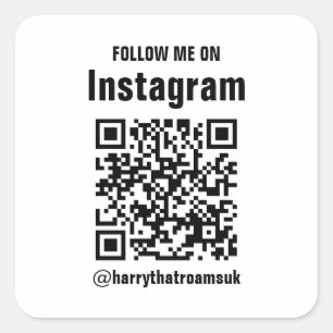 Social Media Decal,qr code To Your Instagram, Square Sticker