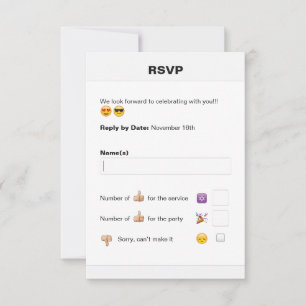Social Media Emoji Bat Mitzvah or Bar Mitzvah RSVP Card