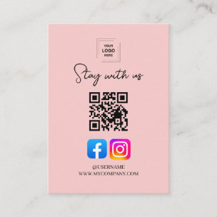 Social Media Follow QR Marketing Insert Card
