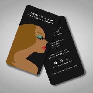 Social Media Hairstylist Makeup Artist Beautician Business Card