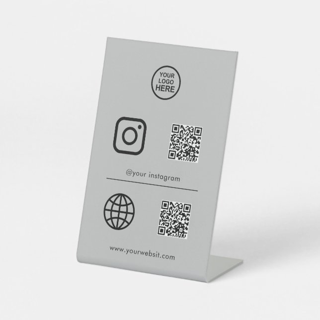 Social Media Icon QR Code Sign (Front)