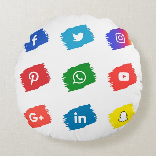 Social media icon  round cushion (Front)