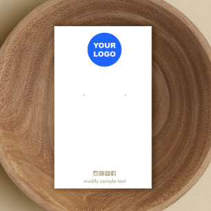 Social Media Icons Add Logo Earring Display Card