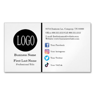 Social Media Icons Business Card Magnet Magnets