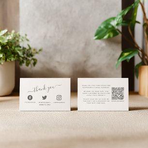 Social media icons QR code thank you discount Encl Enclosure Card