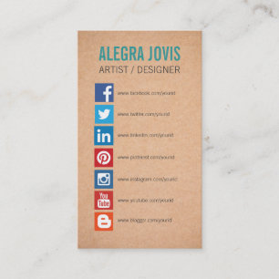 SOCIAL MEDIA ICONS SYMBOLS BUSINESS CARD