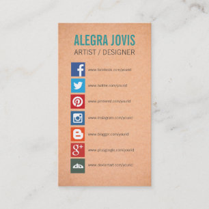 SOCIAL MEDIA ICONS SYMBOLS BUSINESS CARD
