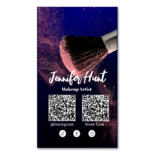 Social Media Influencer Trendy Style QRcode Magnetic Business Card