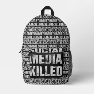 Social Media Killed Romance Printed Backpack