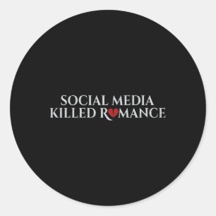 Social Media Killed Romance Retro Valentine  Classic Round Sticker