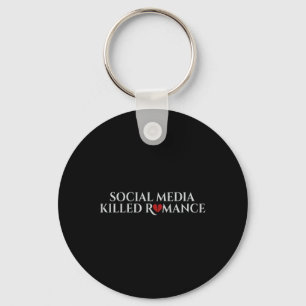 Social Media Killed Romance Retro Valentine Key Ring