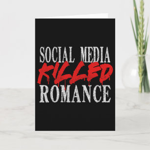Social Media Killed Romance Retro Valentine Tee Card