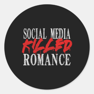 Social Media Killed Romance Retro Valentine Tee Classic Round Sticker