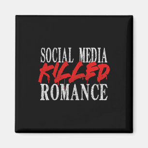 Social Media Killed Romance Retro Valentine Tee Magnet