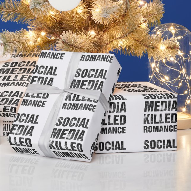 Social Media Killed Romance Wrapping Paper (Holidays)