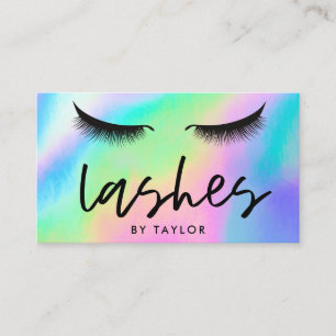 Social Media Lashes Eyes Holographic Trendy Business Card