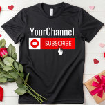Social Media Like Subscribe Channel Name Youtuber T-Shirt<br><div class="desc">Social Media Like Subscribe Channel Name Youtuber T-Shirt</div>