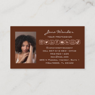 Social Media Logo Custom Photo QR Code Blogger Business Card