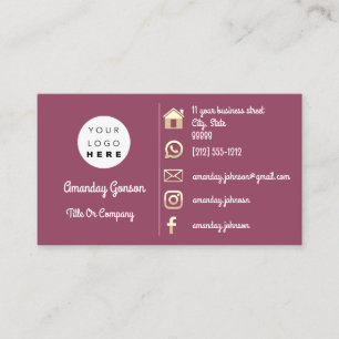 Social Media Logo Gold QR Code Insert Rose
