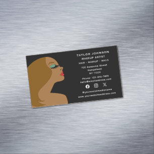 Social Media Makeup Artist Hairstylist Beautician Magnetic Business Card