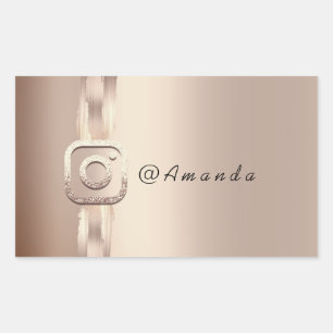 Social Media Makeup Rose Gold Instagra Logo Rectangular Sticker