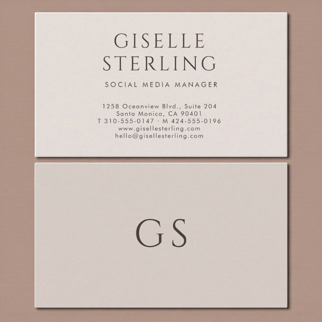 Social Media Manager Luxury Neutral Modern Business Card (Creator Uploaded)