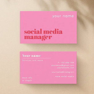 Social media manager modern Business Card