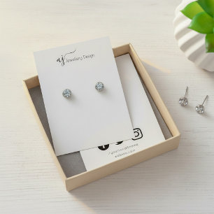 Social media Monogram earring display card