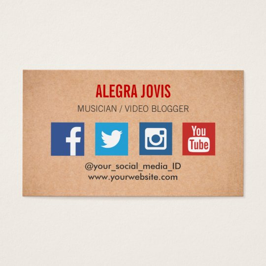 SOCIAL MEDIA MUSICIAN YOU TUBE BUSINESS CARD