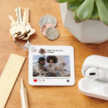 Social Media Novelty Photo and Text Template  Key Ring<br><div class="desc">Social media novelty style keychain from Ricaso - a simple yet fun keyring - add your favourite photos and hashtags to this template</div>