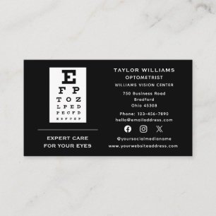 Social Media Optometrist Optician Ophthalmologist Business Card