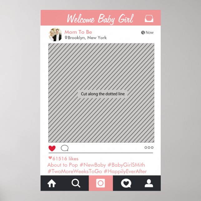 Social Media Party Frame Photo Booth Prop Poster (Front)