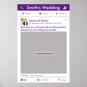 Social Media Party Frame Photo Booth Prop Poster