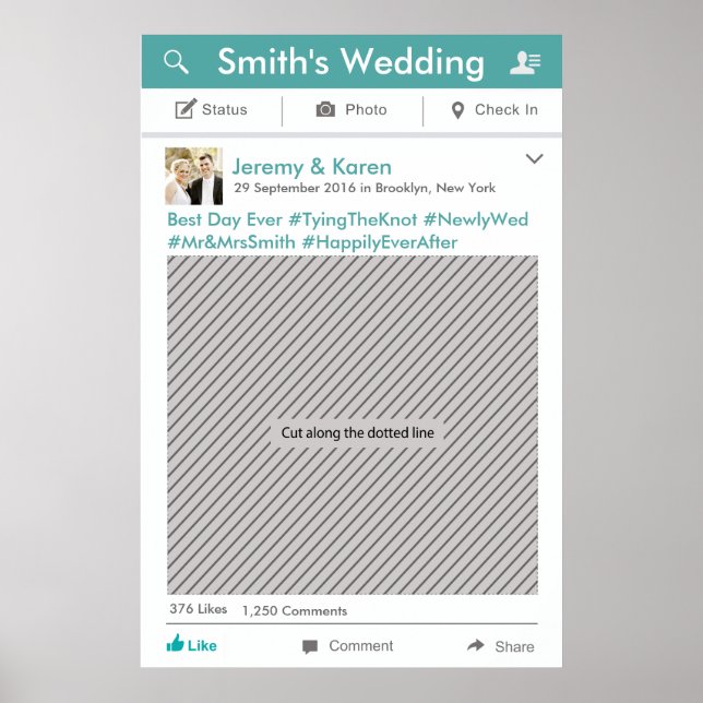 Social Media Party Frame Photo Booth Prop Poster (Front)