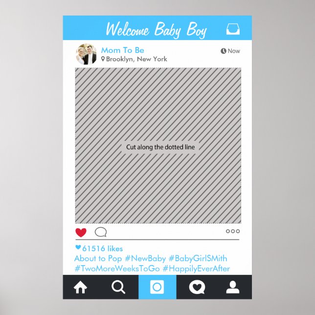 Social Media Party Frame Photo Booth Prop Poster (Front)