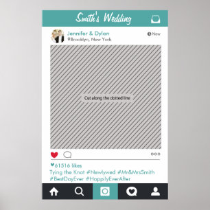 Social Media Party Frame Photo Booth Prop Poster