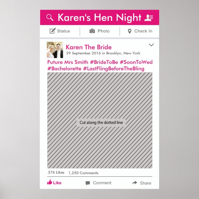 Social Media Party Frame Photo Booth Prop Poster (Front)
